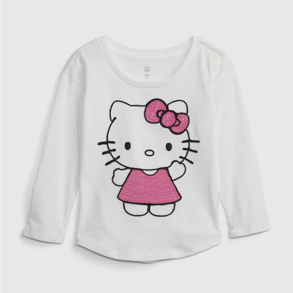 Baby Gap Hello Kitty T-shirt 4T OR 5T Embroidered Toddler Tee Sanrio NWT!!